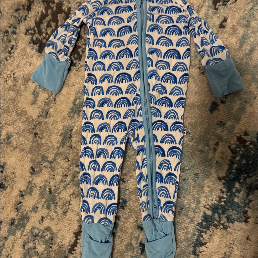 Blue Rainbow little sleepies newborn onesie